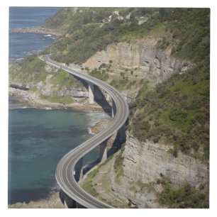 Aerial view of Sea Cliff Bridge near Wollongong, Ceramic Tile