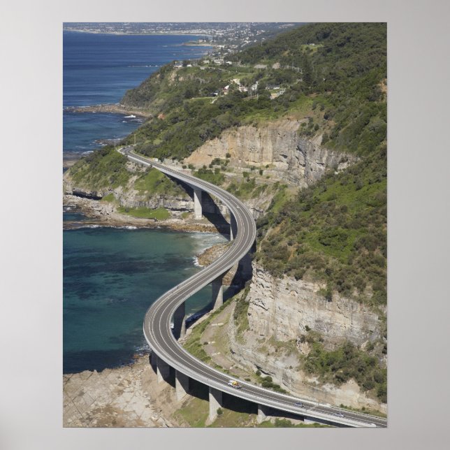 Aerial view of Sea Cliff Bridge near Wollongong, Poster (Front)