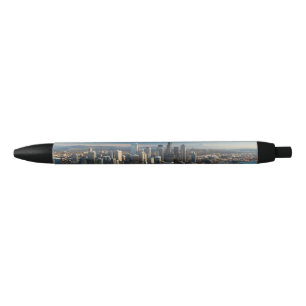 Aerial view of Seattle city skyline Black Ink Pen