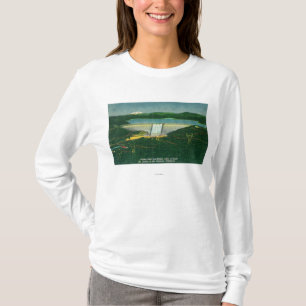 Aerial View of Shasta Dam, Lake, Mountain at T-Shirt
