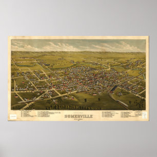 Aerial View of Somerville, New Jersey (1882) Poster