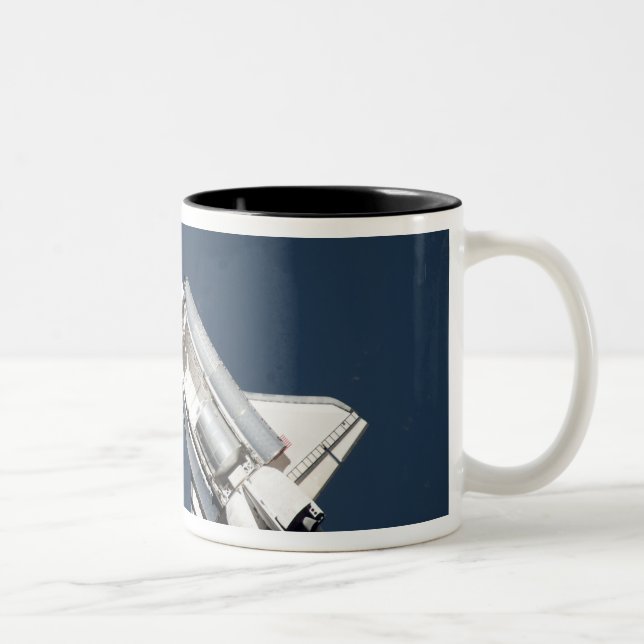 Aerial view of Space Shuttle Discovery 2 Two-Tone Coffee Mug (Right)