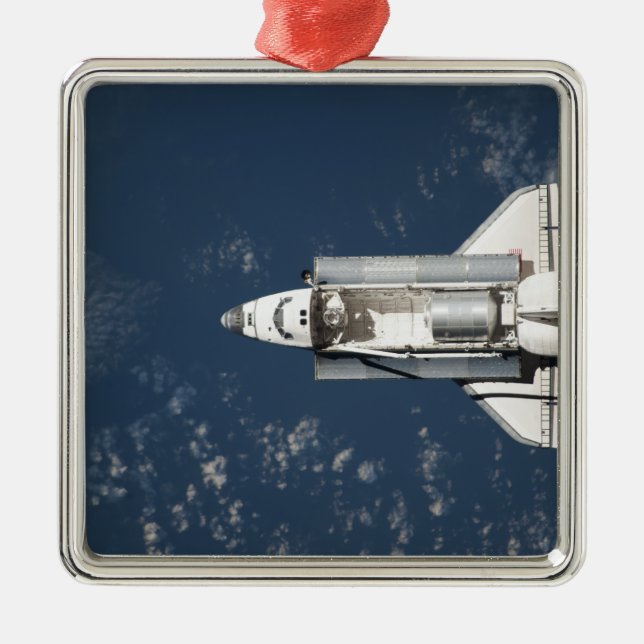 Aerial view of Space Shuttle Discovery 3 Metal Ornament (Front)
