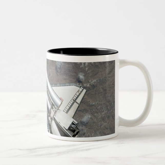 Aerial view of Space Shuttle Discovery Two-Tone Coffee Mug (Right)