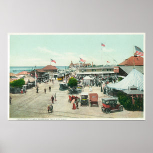 Aerial View of Tent City and Amusement Plaza Poster
