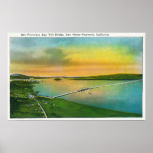 Aerial View of the Bay Bridge to Hayward, CA Poster