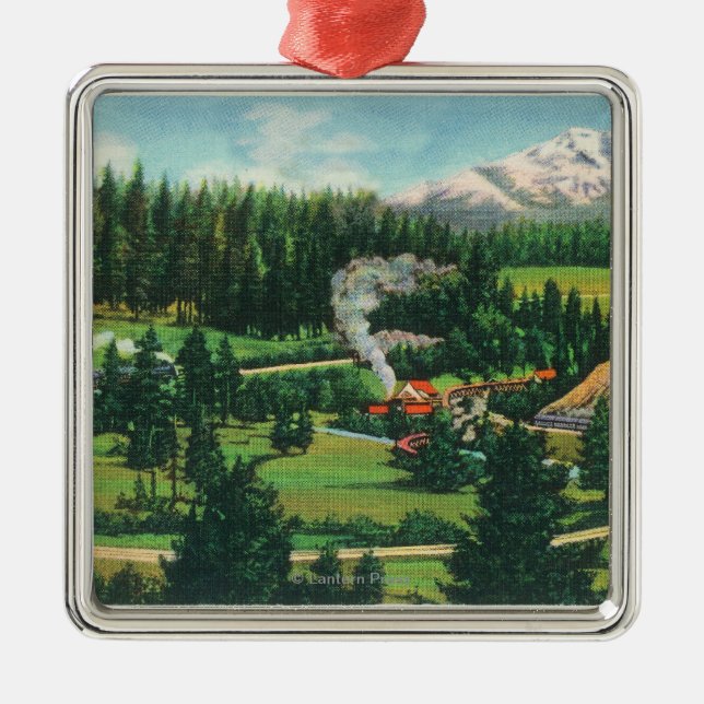 Aerial View of the Cantara Loop, Sacramento Metal Ornament (Front)