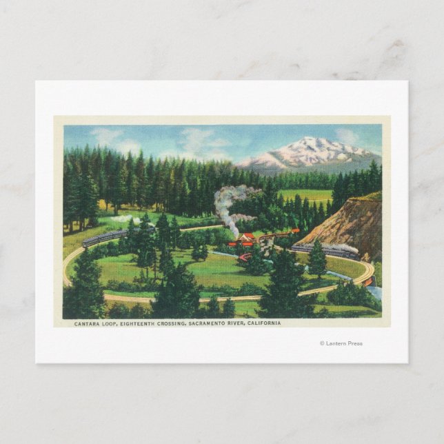 Aerial View of the Cantara Loop, Sacramento Postcard (Front)