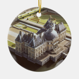 Aerial view of the Chateau, designed for Nicholas Ceramic Ornament