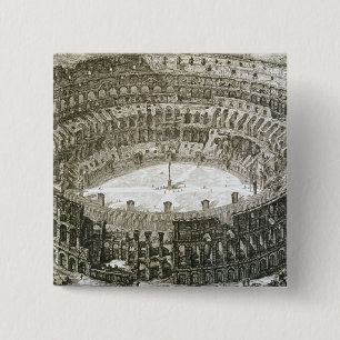 Aerial view of the Colosseum in Rome from 'Views o 15 Cm Square Badge