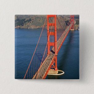 Aerial view of the Golden Gate Bridge in the 15 Cm Square Badge