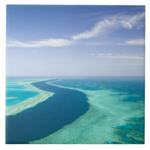 Aerial view of The Great Barrier Reef by the Ceramic Tile
