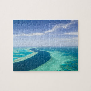 Aerial view of The Great Barrier Reef by the Jigsaw Puzzle
