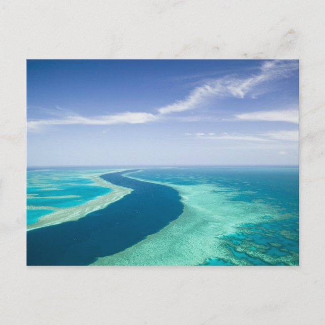 Aerial view of The Great Barrier Reef by the Postcard (Front)