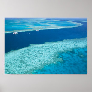 Aerial view of The Great Barrier Reef by the Poster