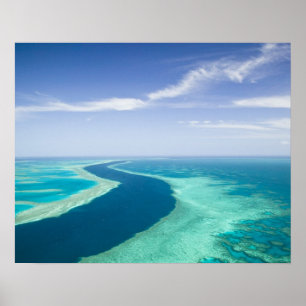 Aerial view of The Great Barrier Reef by the Poster