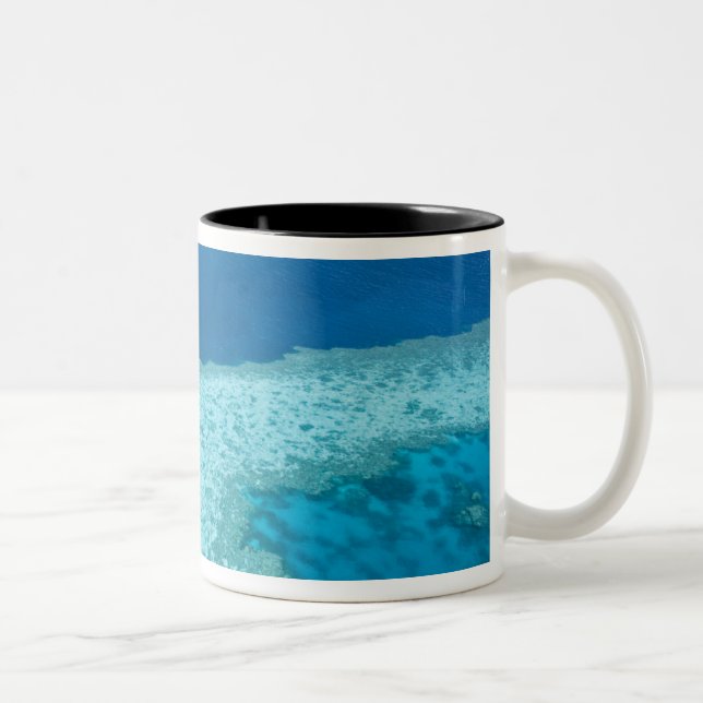 Aerial view of The Great Barrier Reef by the Two-Tone Coffee Mug (Right)