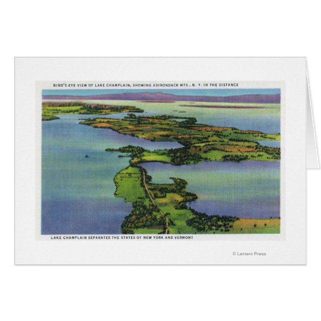 Aerial View of the Lake, NY and VT Split (Front Horizontal)