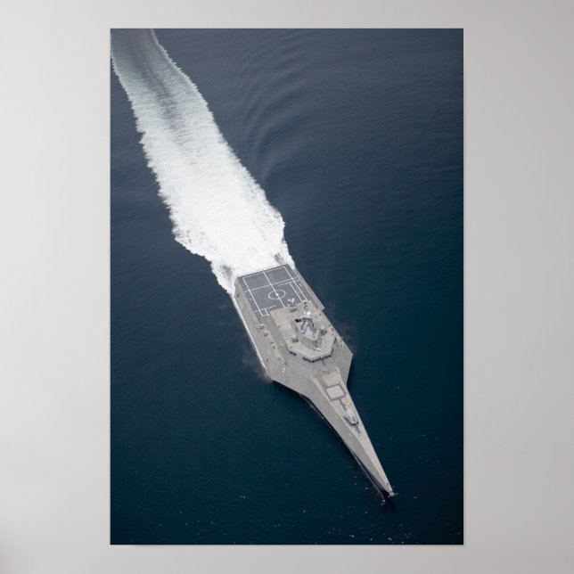 Aerial view of the littoral combat ship poster (Front)