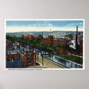 Aerial View of the Mills and Canal Poster