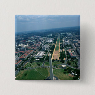 Aerial view of the National Mall 15 Cm Square Badge