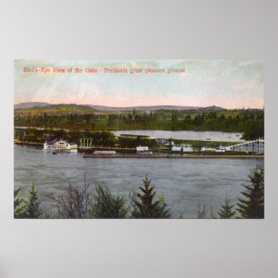 Aerial View of the Oaks Amusement Park Poster