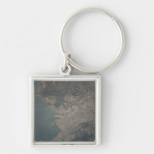 Aerial view of the Port-au-Prince area of Haiti Key Ring