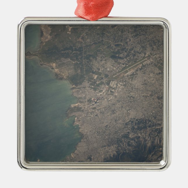 Aerial view of the Port-au-Prince area of Haiti Metal Ornament (Front)