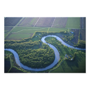 Aerial view of the Red River of the North Photo Print