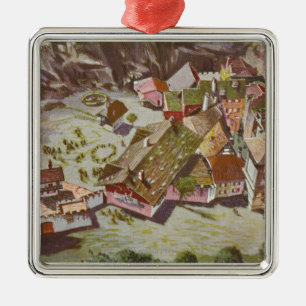 Aerial View of the Swiss Village Metal Tree Decoration