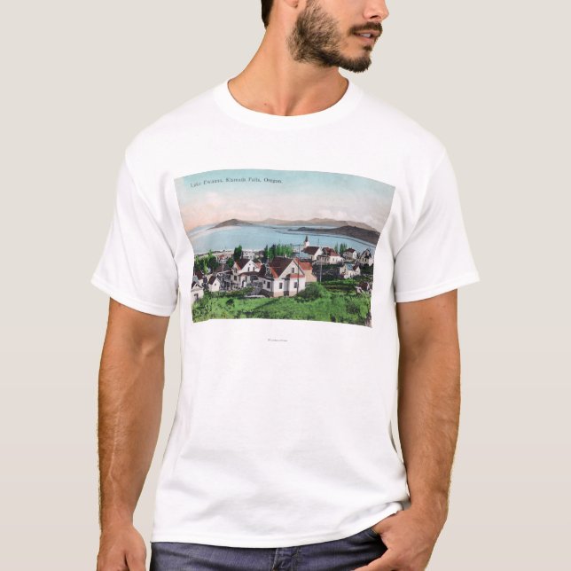 Aerial View of the Town and Lake Ewauna T-Shirt (Front)
