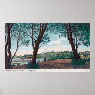 Aerial View of the TownNorth Bend, OR Poster