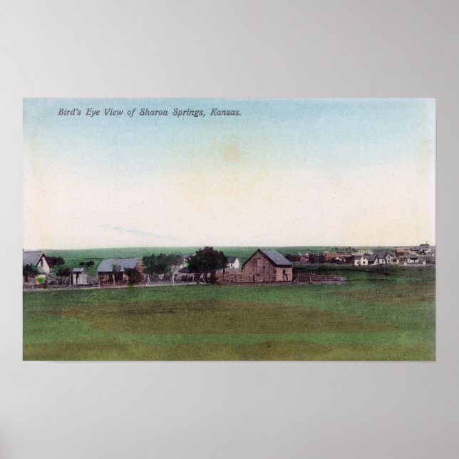 Aerial View of the TownSharon Springs, KS Poster (Front)