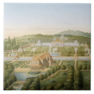 Aerial view of the villa of King Guillaume of Wurt Ceramic Tile