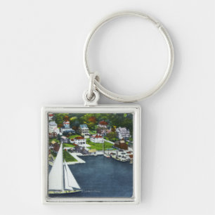 Aerial View of the Waterfront 2 Key Ring