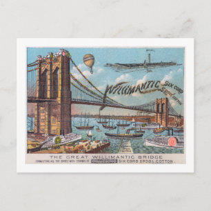 Aerial View of the Willimantic Bridge Postcard