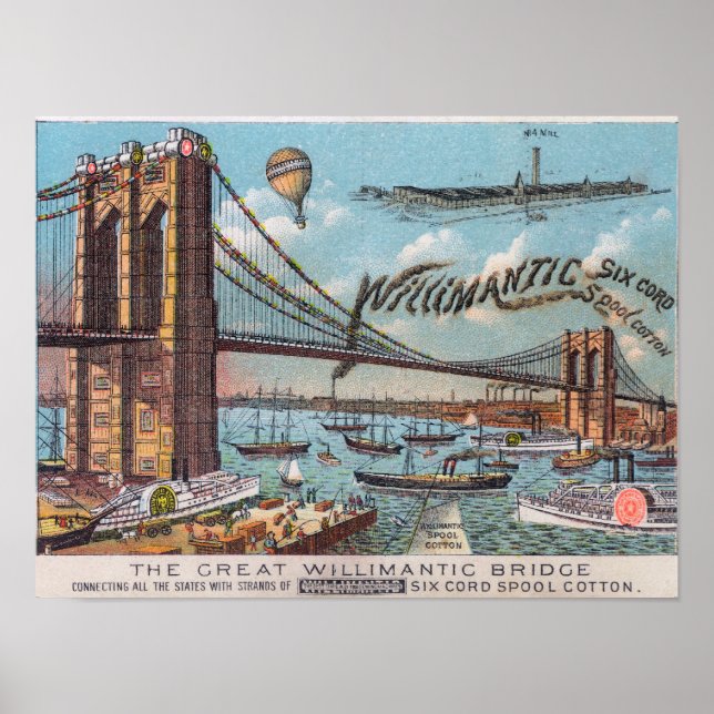 Aerial View of the Willimantic Bridge Poster (Front)