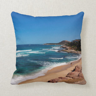 Aerial View Of Tourists Walking On Tropical Beach Cushion
