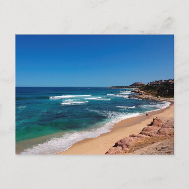 Aerial View Of Tourists Walking On Tropical Beach Postcard (Front)