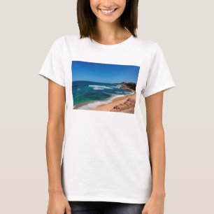 Aerial View Of Tourists Walking On Tropical Beach T-Shirt