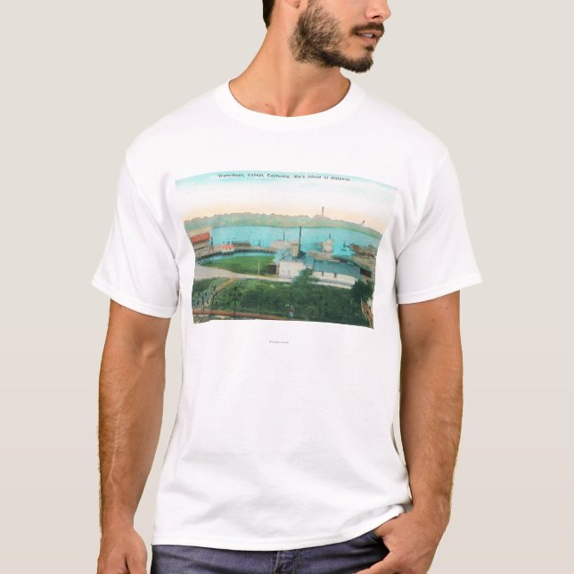 Aerial View of Vallejo Waterfront and Mare Islan T-Shirt (Front)