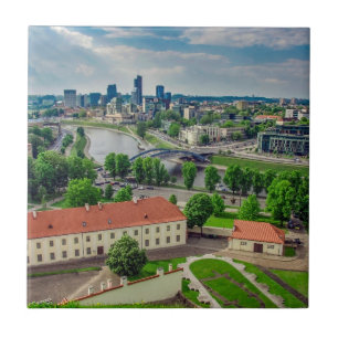 Aerial view of Vilnius, Lithuania Ceramic Tile