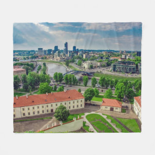 Aerial view of Vilnius, Lithuania Fleece Blanket
