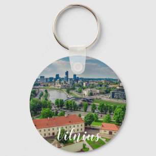 Aerial view of Vilnius, Lithuania Key Ring