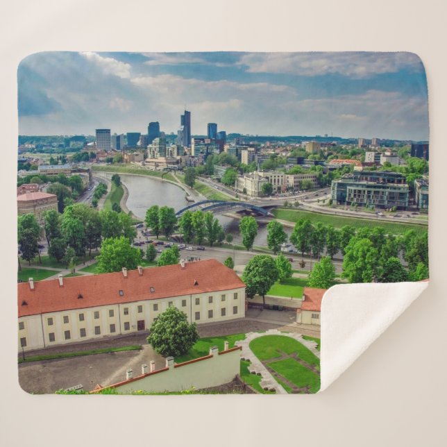 Aerial view of Vilnius, Lithuania Sherpa Blanket (Front (Horizontal))