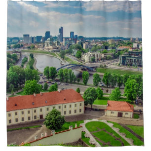 Aerial view of Vilnius, Lithuania Shower Curtain