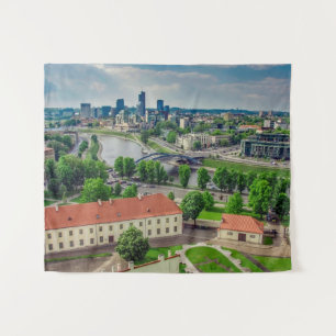 Aerial view of Vilnius, Lithuania Tapestry