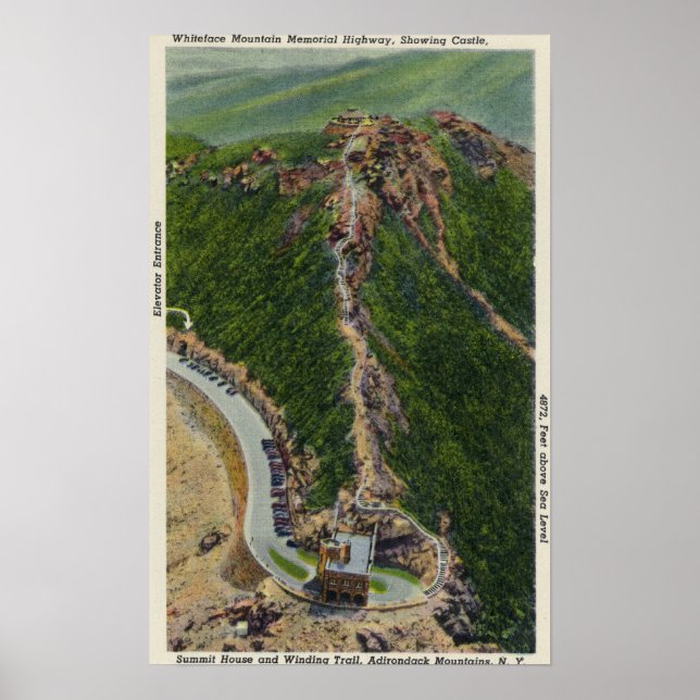 Aerial View of Winding Trail, Castle, Summit Poster (Front)