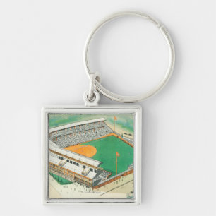 Aerial View of Wrigley Field # 3Chicago, IL Key Ring