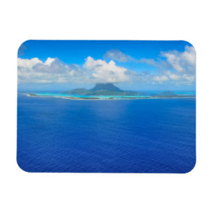 Aerial view over Bora Bora rectangular magnet